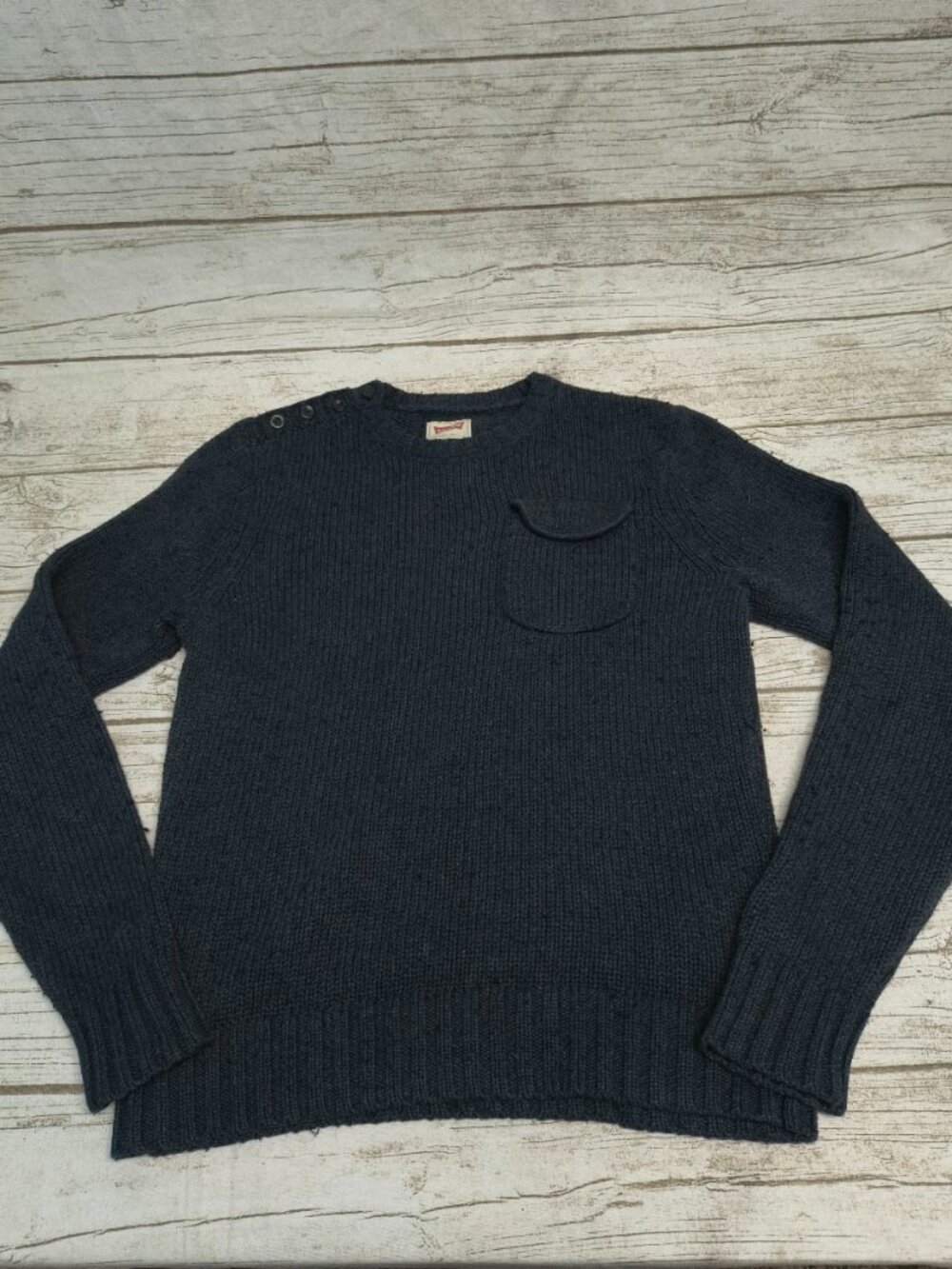 Levi's Dark Charcoal Knit Shoulder Button Sweater Size S